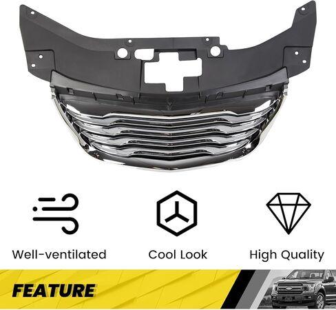 KUAFU Front Bumper Grill Compatible with 2011-2014 Chrysler 200 CH1200353 68082050AE 13999AOE Chrome Radiator Hood Grille ABS Plastic in Saudi Arabia