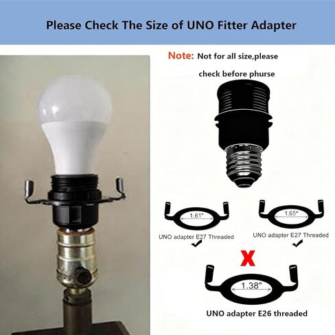 E26 to E26 Socket Extender,Thread E27/E26 Lamp Bulb Socket Extension,Lamp Holder Adapter with Shade Rings (Black, 3) in Kuwait