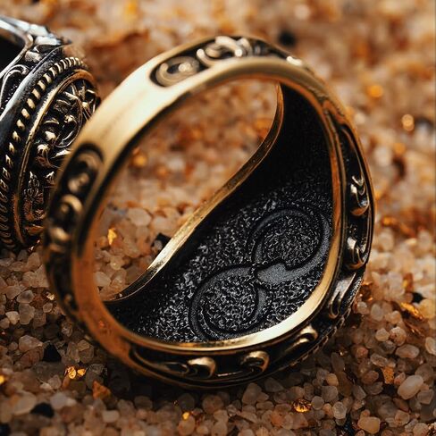 COPPERTIST.WU ميدوسا خاتم الآلهة الأسطورية اليونانية خاتم النحاس و 925 فضة مجوهرات هدية للنساء الرجال in Saudi Arabia