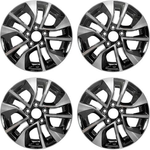 New Set of 16" 16x6.5 Inch Alloy Wheel for 2013-2015 Honda Civic | OEM Design Replacement Rim | Machined Black | Direct Fit - OE Stock Specs | 64054 in Saudi Arabia