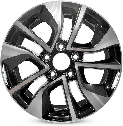 New Set of 16" 16x6.5 Inch Alloy Wheel for 2013-2015 Honda Civic | OEM Design Replacement Rim | Machined Black | Direct Fit - OE Stock Specs | 64054 in Saudi Arabia
