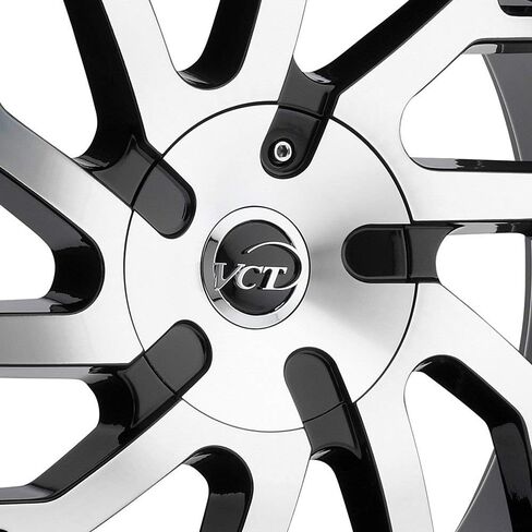 عجلة VCT V77 مخصصة - لون أسود آلي مع وجه آلي مقاس 20 بوصة × 8.5 بوصة، 40 إزاحة، نمط مسمار 5x108، محور 73.1 ملم in Saudi Arabia