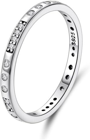 925 Sterling Silver Morse Code “I Love You" Ring for Women Men, Vintage Zircon Couple Band, Minimalist Stacking Promise Ring in Saudi Arabia