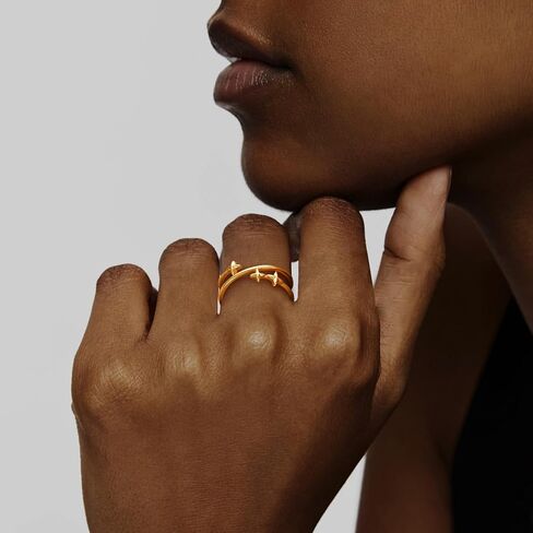 Gold Ring for Women 14K Gold Plated Ring Dainty Cross Stars Stack Ring Handmade Finger Statement Ring in Saudi Arabia
