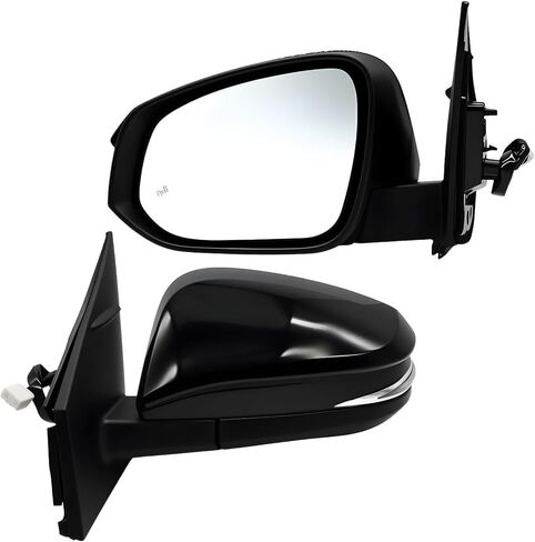 Left Driver Side Mirror Assembly Compatible with RAV-Four 2015-2018 Heated Blind Spot Detection Turn Signal Power 879400R190 Black (8Pins) in Saudi Arabia