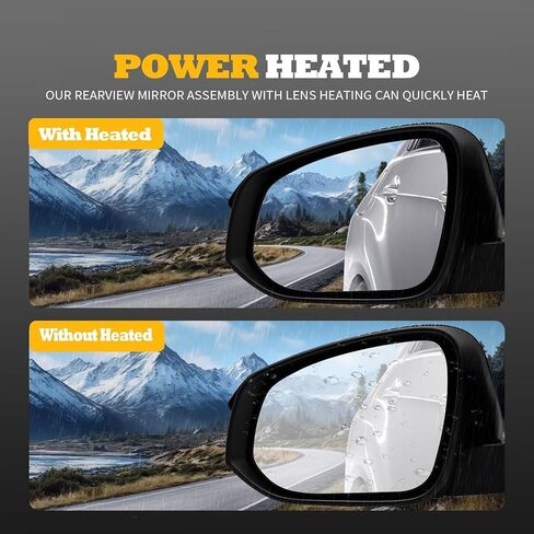 Left Driver Side Mirror Assembly Compatible with RAV-Four 2015-2018 Heated Blind Spot Detection Turn Signal Power 879400R190 Black (8Pins) in Saudi Arabia