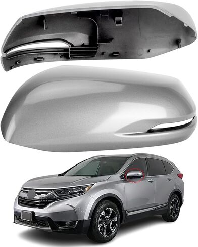 Driver Side Mirror Cover Replacement for Honda CRV 2017 2018 2019 2020 2021 2022 - Left Side Mirror Covers, Rear View Mirror Cap Accessories Grey, With Lamp in Saudi Arabia
