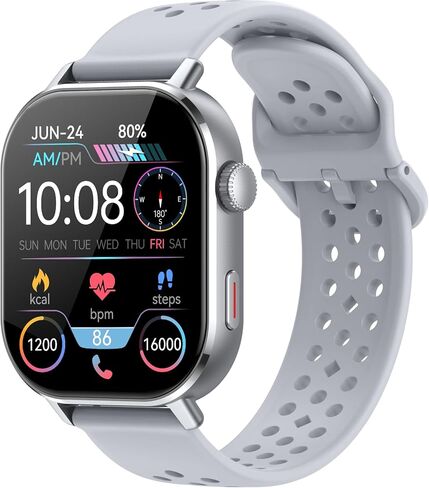 Smart Watch for Men Women, Fitness Tracker with 178+ Sports Modes, Fitness Watch with 2.06" AMOLED Touchscreen, Heart Rate/Sleep Monitor, IP68 Waterproof, Notifications for Android iOS,Black in Saudi Arabia