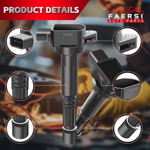 FAERSI Ignition Coil Pack & Spark Plugs fit for Honda CRV L4 2.0 2.4, Honda Accord, Civic, Element, Acura RSX, Acura CSX 2002 2003 2004 2005 2006 2007 2008 2009 2010 2011, UF-311 UF-583 in Saudi Arabia