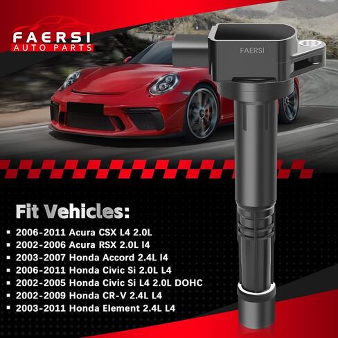 FAERSI Ignition Coil Pack & Spark Plugs fit for Honda CRV L4 2.0 2.4, Honda Accord, Civic, Element, Acura RSX, Acura CSX 2002 2003 2004 2005 2006 2007 2008 2009 2010 2011, UF-311 UF-583 in Saudi Arabia