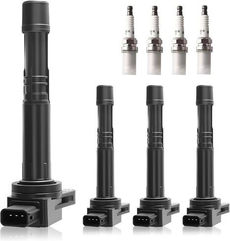 FAERSI Ignition Coil Pack & Spark Plugs fit for Honda CRV L4 2.0 2.4, Honda Accord, Civic, Element, Acura RSX, Acura CSX 2002 2003 2004 2005 2006 2007 2008 2009 2010 2011, UF-311 UF-583 in Saudi Arabia