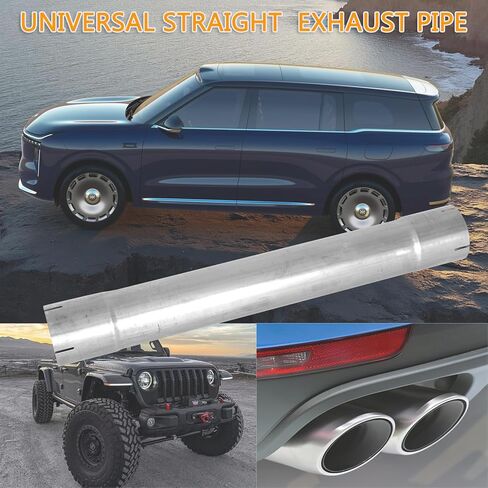 أنابيب ماسورة عادم مستقيمة مجلفنة فضية مقاس 4 بوصة، أنبوب محول موصل عالمي طويل 30 بوصة، أنابيب معدنية فولاذية in Kuwait