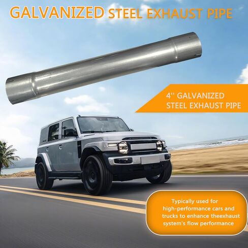 أنابيب ماسورة عادم مستقيمة مجلفنة فضية مقاس 4 بوصة، أنبوب محول موصل عالمي طويل 30 بوصة، أنابيب معدنية فولاذية in Kuwait