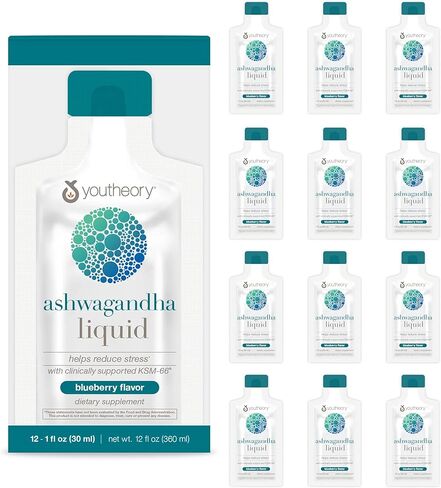 يوثيوري اشواغاندا السائل 500 ملغ، نكهة التوت الأزرق، 30 كيس in Kuwait