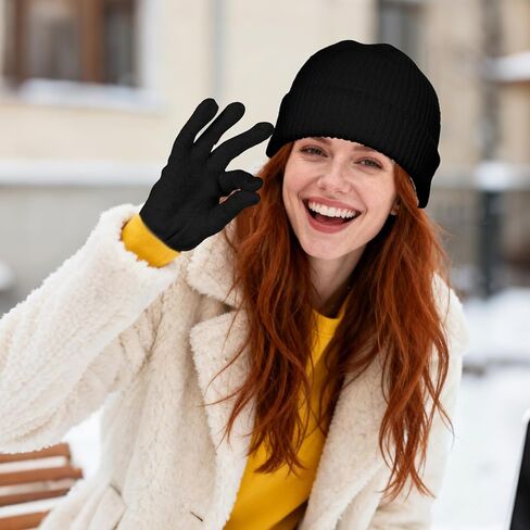 choyaxo Winter Hat Gloves Set Incluidng Beanie glove Knitted Hat for Women Men Gifts in Saudi Arabia