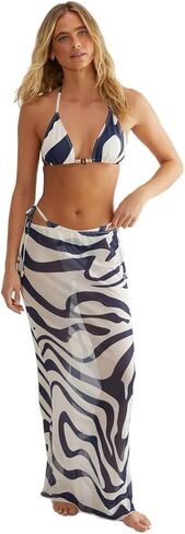 Nasty Gal Zebra Print Beaded Triangle 3pc Bikini Set in Saudi Arabia