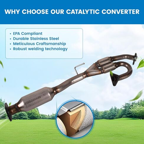 المحول الحفاز للعادم الأمامي مع أنبوب Y-Flex 40422 متوافق مع 2003 2004 2005 2006 2007 Nissan Murano 3.5L VQ35DE الحفاز EPA in Kuwait
