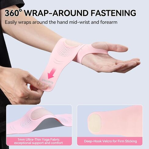 Ultra-Thin Wrist Brace Support for Carpal Tunnel, Wrist Brace for TFCC Tears, Elastic Wrist Wraps for Sports Work Typing Sleeping, Wrist Straps for Weightlifting, Golf, Tendonitis, Arthritis (Pink) in Saudi Arabia
