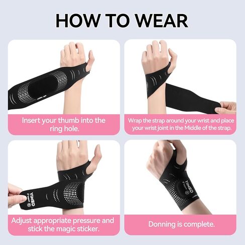 Ultra-Thin Wrist Brace Support for Carpal Tunnel, Wrist Brace for TFCC Tears, Elastic Wrist Wraps for Sports Work Typing Sleeping, Wrist Straps for Weightlifting, Golf, Tendonitis, Arthritis (Pink) in Saudi Arabia