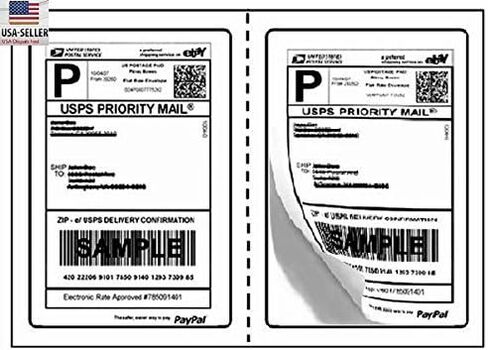 Perforated Shipping Labels Round Corner 2 Labels Per Sheet Laser/Inkjet Printer for USPS Click-n-Ship UPS Ebay FedEx Amazon (100 Sheets) in Saudi Arabia