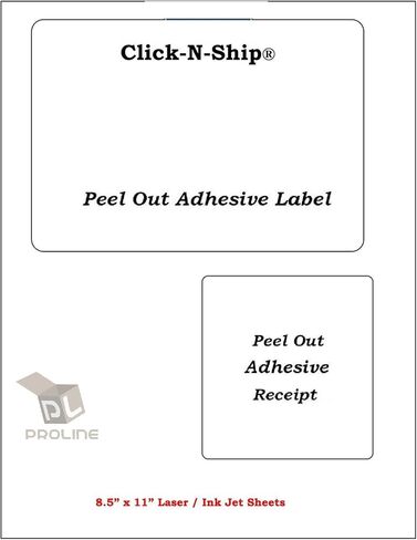 ProLine Click-N-Ship Labels with Peel Away Receipt Labels - Laser/Ink Jet Compatible - Perfect for USPS Shipping! (100 Sheets / 100 Labels) in Saudi Arabia