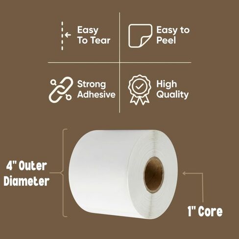 2" x 6" Direct Thermal Labels, 270 Labels (Single Roll), Perforated, 1" Core, 4" OD, Compatible with Rollo, Zebra, Munbyn, Nelko Printers in Saudi Arabia