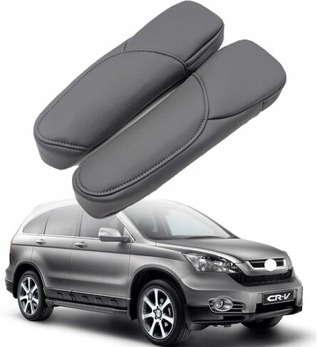 Priprilod Leather Seat Armrest Cover with Zipper Compatible with Honda CRV CR-V 4-Door 2007 2008 2009 |Dark Gray Arm Rest Cover, Detachable for Clean in Saudi Arabia