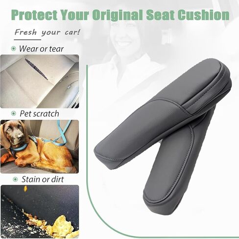 Priprilod Leather Seat Armrest Cover with Zipper Compatible with Honda CRV CR-V 4-Door 2007 2008 2009 |Dark Gray Arm Rest Cover, Detachable for Clean in Saudi Arabia
