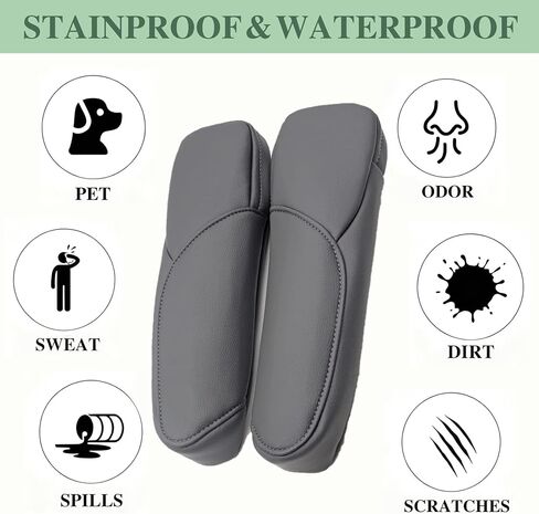 Priprilod Leather Seat Armrest Cover with Zipper Compatible with Honda CRV CR-V 4-Door 2007 2008 2009 |Dark Gray Arm Rest Cover, Detachable for Clean in Saudi Arabia