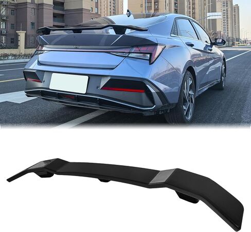 جناح صندوق السيارة FREEMOTOR802 متوافق مع 2021-2025 Hyundai Elantra، نمط N لامع أسود ABS غطاء سطح السفينة سبويلر خلفي الجذع التمهيد الشفاه الجناح in Saudi Arabia