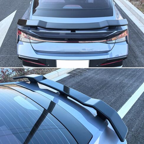 جناح صندوق السيارة FREEMOTOR802 متوافق مع 2021-2025 Hyundai Elantra، نمط N لامع أسود ABS غطاء سطح السفينة سبويلر خلفي الجذع التمهيد الشفاه الجناح in Saudi Arabia