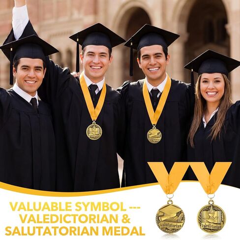 كينينج قطعتان من ميدالية جائزة التخرج من Valedictorian Salutatorian على شريط ذهبي من Grosgrain لعام 2026 لطلاب التخرج والتعليم المدرسي والأكاديميين ومستلزمات الحفلات in Saudi Arabia