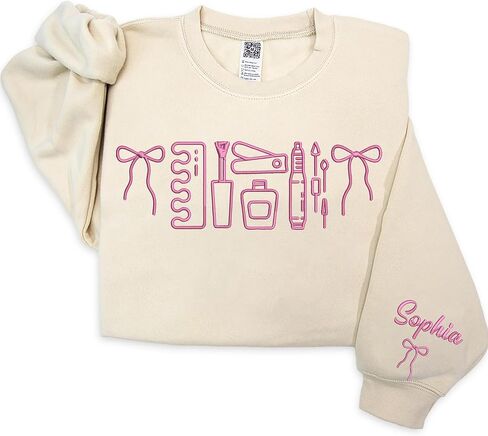 Custom Nail Tech Sweatshirt, Personalized Manicurist Sweater, Salon Crewneck, Graduation Gift for Beauty Professional, Appreciation Week Present in Saudi Arabia