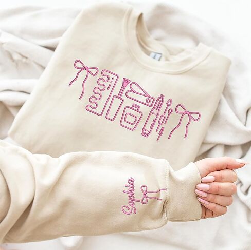 Custom Nail Tech Sweatshirt, Personalized Manicurist Sweater, Salon Crewneck, Graduation Gift for Beauty Professional, Appreciation Week Present in Saudi Arabia
