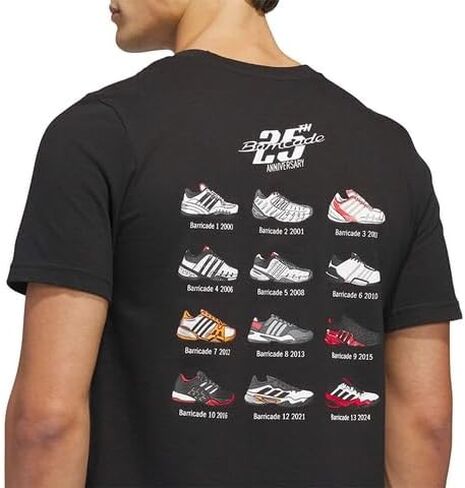 adidas Barricade Men’s Tennis Tee – Lightweight Moisture-Wicking Athletic Fit (Black) in Saudi Arabia