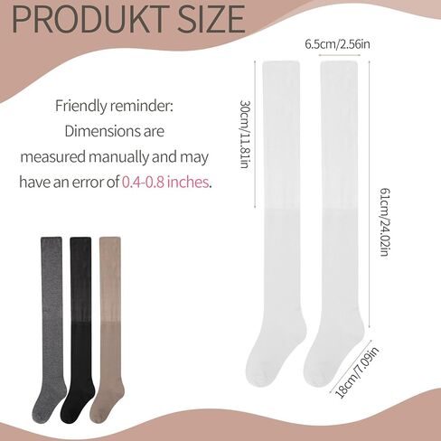 4 Pairs Women Thigh High Boots Socks Long Over The Knee Socks Gifts Long Fashion Stretchy Knee High Sock for Boots in Saudi Arabia