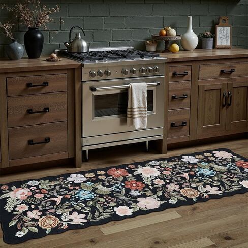 DCX Vintage Floral Rug 5x7, Washable Sage Green Rug for Living Room, Kid & Pet Friendly with Rubber Back Non Slip, Soft Low Pile Carpet, Stain Resistant Rug for Bedroom, Nursery, Dining Room in Saudi Arabia