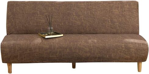 MIFXIN Armless Sofa Bed Cover Stretch Spandex Futon Slipcover Folding Couch Non-Armrest Sofa Furniture Protector for 3 Seater Full Size Black Folding Sofa Bed Without Armrests (Printed-01) in Saudi Arabia