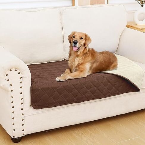 Waterproof Dog Bed Cover Pet Blanket, Soft Washable Dog Blanket for Furniture Bed Couch Sofa Reversible, Checkered (30"x70" (Brown) in Saudi Arabia