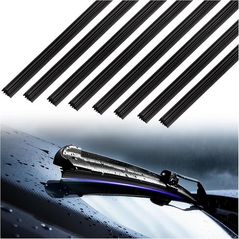 8PCS 26" Car Wiper Blade Inserts Refill,Adjustable Boneless Car Wiper Blade Refills Restore Windshield Clarity,Essential Cars Windshield Wipers Rubber Replacement in Saudi Arabia