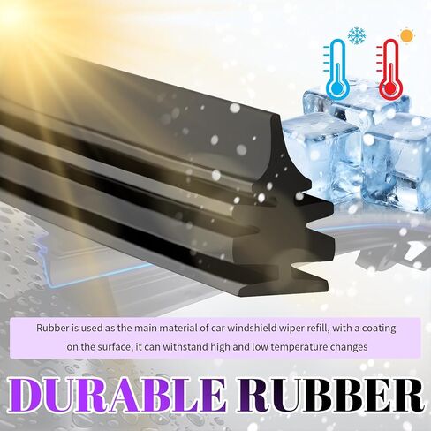 8PCS 26" Car Wiper Blade Inserts Refill,Adjustable Boneless Car Wiper Blade Refills Restore Windshield Clarity,Essential Cars Windshield Wipers Rubber Replacement in Saudi Arabia