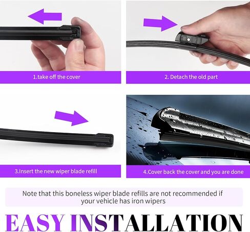 8PCS 26" Car Wiper Blade Inserts Refill,Adjustable Boneless Car Wiper Blade Refills Restore Windshield Clarity,Essential Cars Windshield Wipers Rubber Replacement in Saudi Arabia