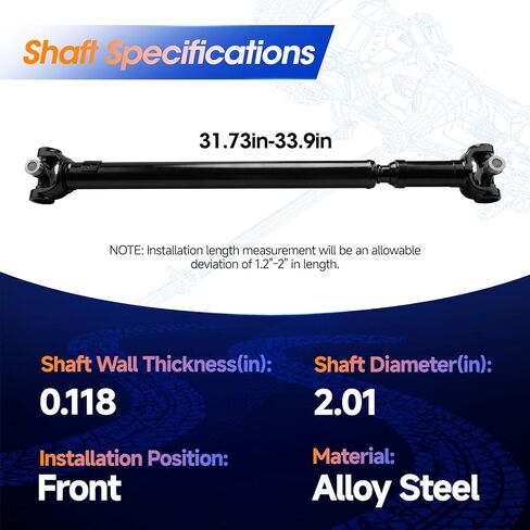 938-224 Front Drive Shaft Assembly [Automatic Transmission] Fit for Chevy K1500 K2500 K3500 GMC Yukon 4-Speed, 4L60-E Trans., Complete Prop Shaft Driveshaft Replaces 26057959, 65-9361 in Saudi Arabia