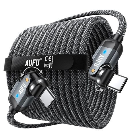 AUFU PD 60W USB C to USB C Cable 3.3ft(1Pack), Double 180° +360°Rotation/C to C Fast Charging/Type C to Type C Cable/3.3ft USB C Cable for 1Phone 17/16/15/Ma-Book/Pad Series, Samsung Galaxy Series in Saudi Arabia