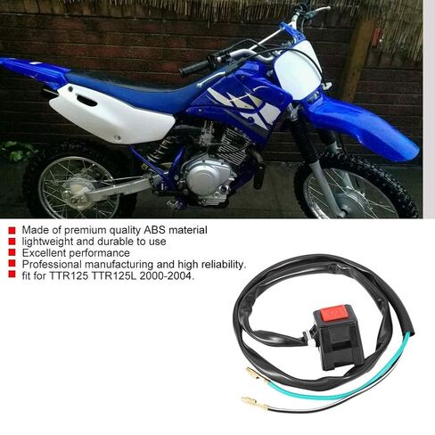 Kill Stop Start Switch, Waterproof Motorcycle Engine Stop Kill Switch Button Accessories TTR125 for Select Models - Black in Saudi Arabia