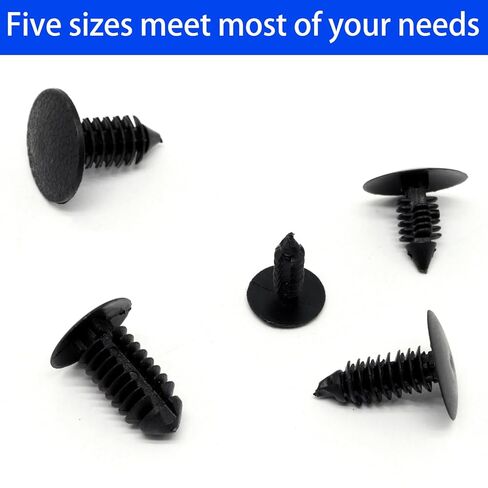 Automotive Bumper Push Pin Clips, 5 Size Car Plastic Rivets Retainer Clips Fasteners Kit Compatible with Most Car Models 100pcs in Saudi Arabia