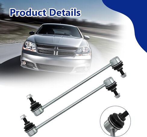 12Pcs Suspension Kit Front Lower Control Arms Ball Joints Sway Bar Tie Rod End Link Replacement for 2011-14 Chrysler 200 2008-14 Dodge Avenger 2007-10 Chrysler Sebring Sedan Only in Saudi Arabia