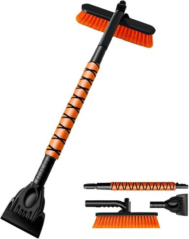 فرشاة ثلج وكاشطات ثلج مقاس 31 بوصة للزجاج الأمامي للسيارة، وفرشاة ثلج قابلة للتمديد مع قبضة إسفنجية ورأس فرشاة محورية 360 درجة للسيارات والشاحنات وسيارات الدفع الرباعي، وإكسسوارات السيارات الشتوية القابلة للفصل لإزالة الثلوج in Kuwait