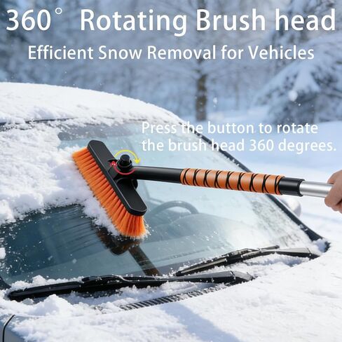 فرشاة ثلج وكاشطات ثلج مقاس 31 بوصة للزجاج الأمامي للسيارة، وفرشاة ثلج قابلة للتمديد مع قبضة إسفنجية ورأس فرشاة محورية 360 درجة للسيارات والشاحنات وسيارات الدفع الرباعي، وإكسسوارات السيارات الشتوية القابلة للفصل لإزالة الثلوج in Kuwait