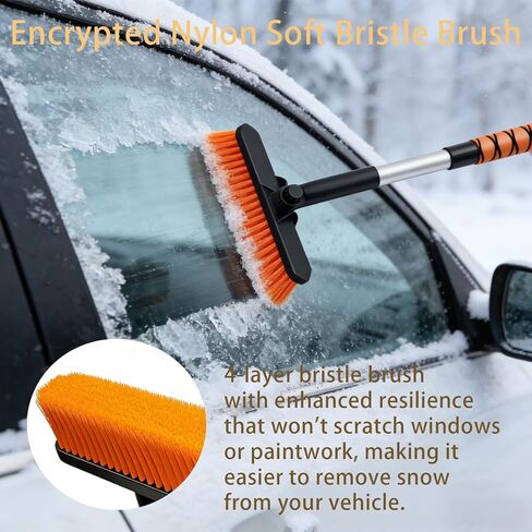 فرشاة ثلج وكاشطات ثلج مقاس 31 بوصة للزجاج الأمامي للسيارة، وفرشاة ثلج قابلة للتمديد مع قبضة إسفنجية ورأس فرشاة محورية 360 درجة للسيارات والشاحنات وسيارات الدفع الرباعي، وإكسسوارات السيارات الشتوية القابلة للفصل لإزالة الثلوج in Kuwait